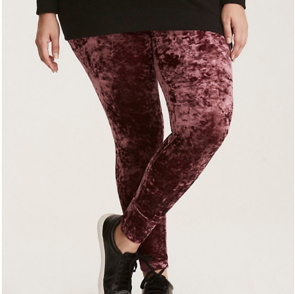 Torrid Crushed Velvet Leggings Size 1